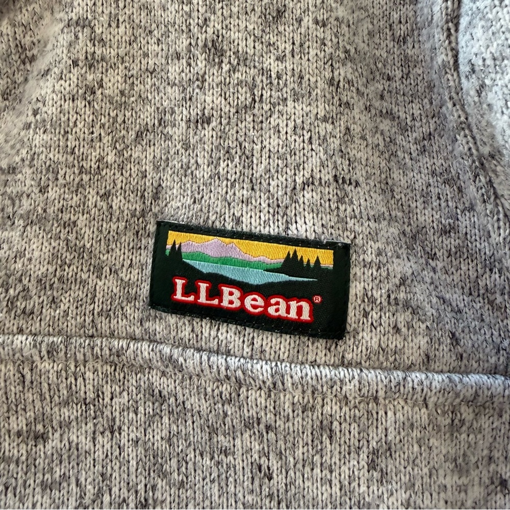 L.L. Bean Heathered Gray Quarter Snap Pullover Sweatshirt Medium Reg - Picture 4 of 12